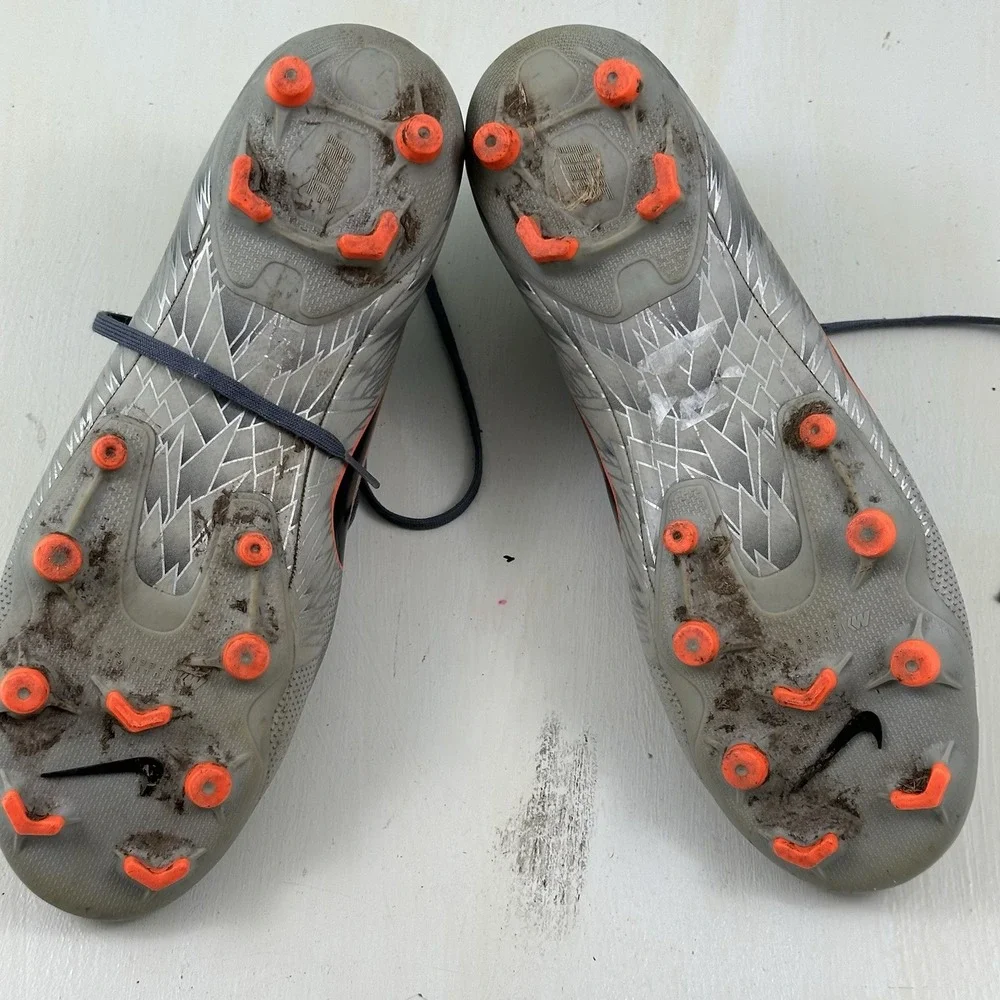 Nike Mens 9.5 Vapor 12 Academy FG/MG AH7375 408 Shoes‎ Gray Orange Soccer Cleats